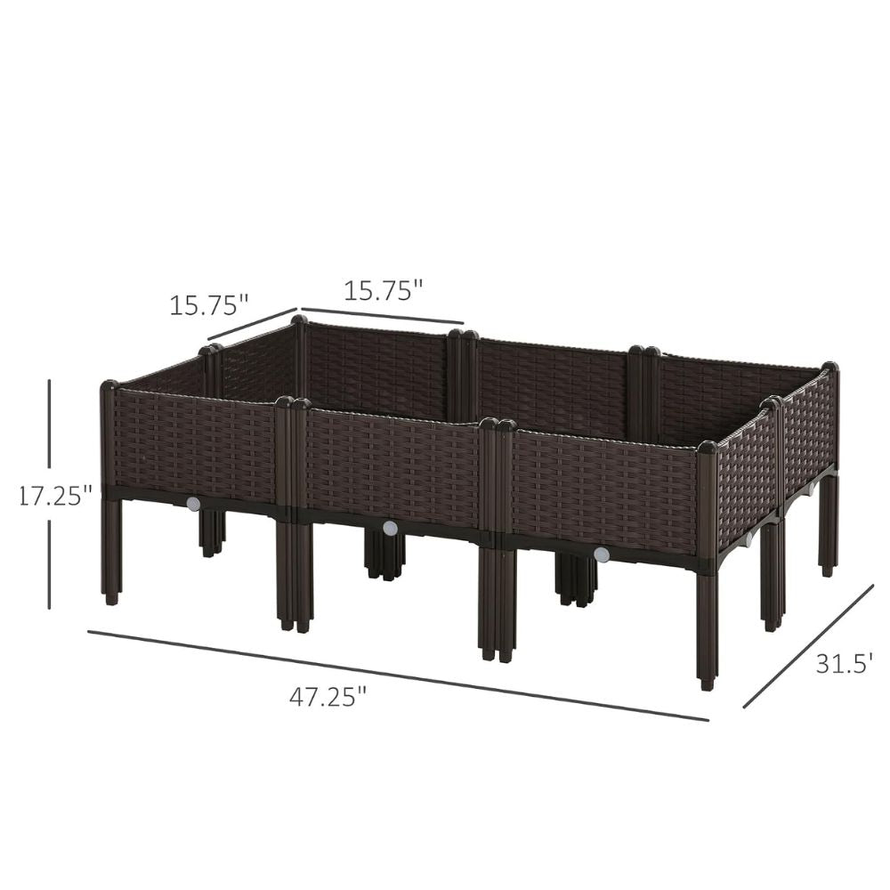 Outsunny 6-Piece Raised Garden Bed Planter Boxes with Legs