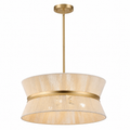 Highland Dunes 19.7" Modern Coastal 6-Light Rope Drum Chandelier