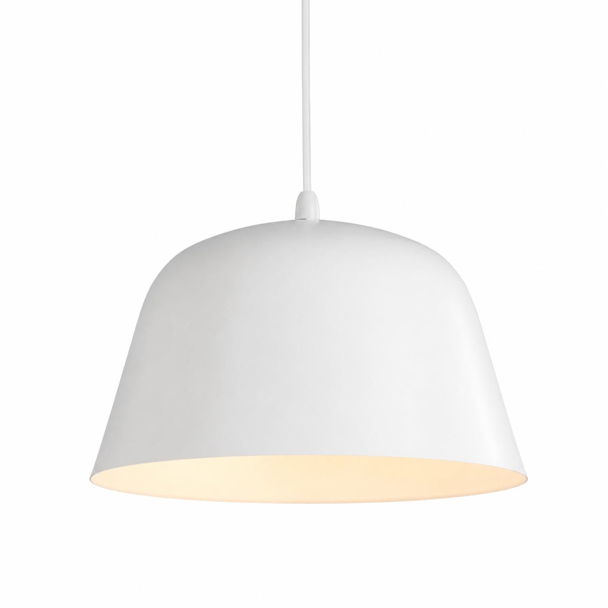 allen + roth Luna 1-Light White Bell Pendant Light