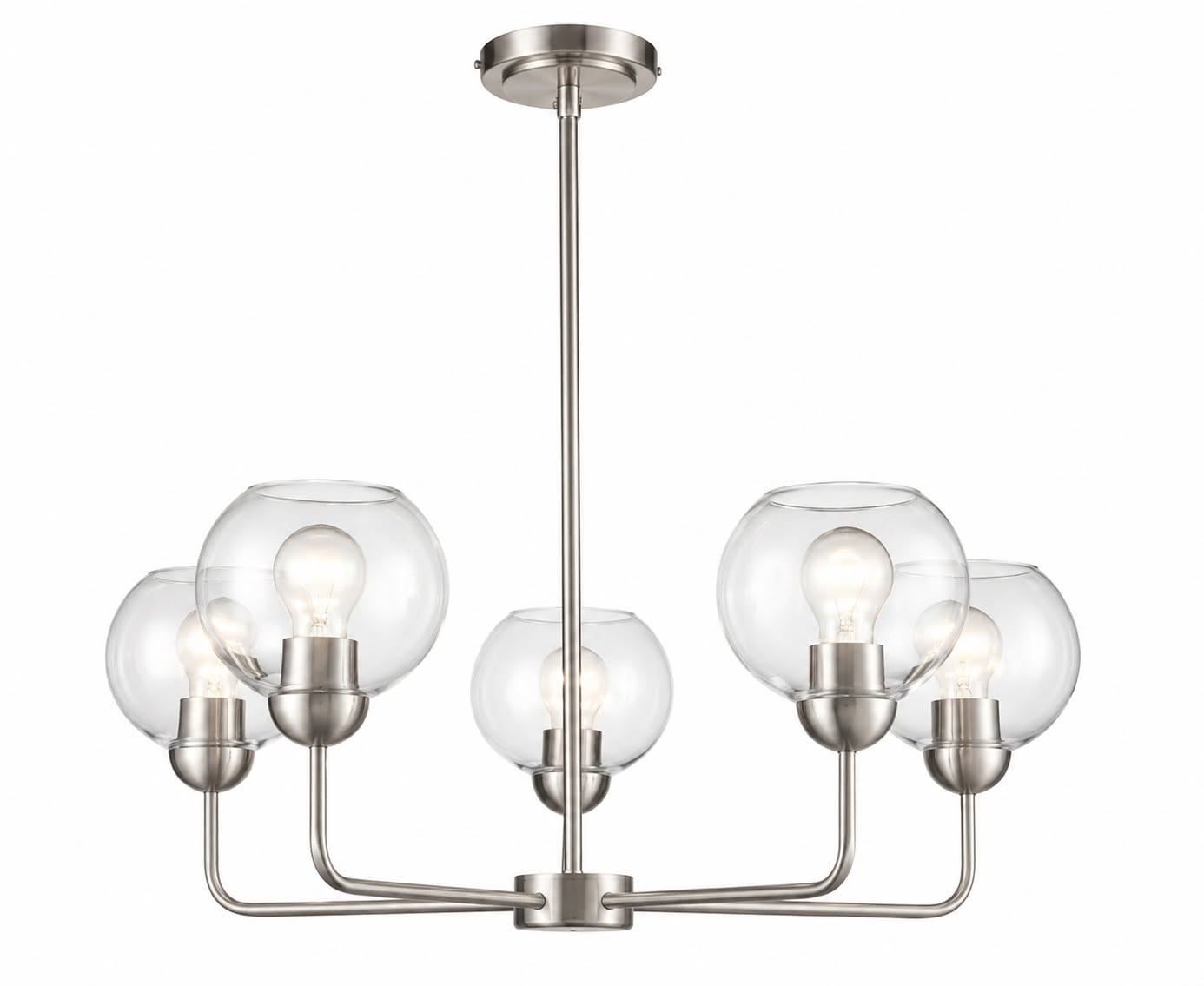 Origin 21 Soren 5-Light Chandelier – Brushed Nickel &amp; Clear Glass