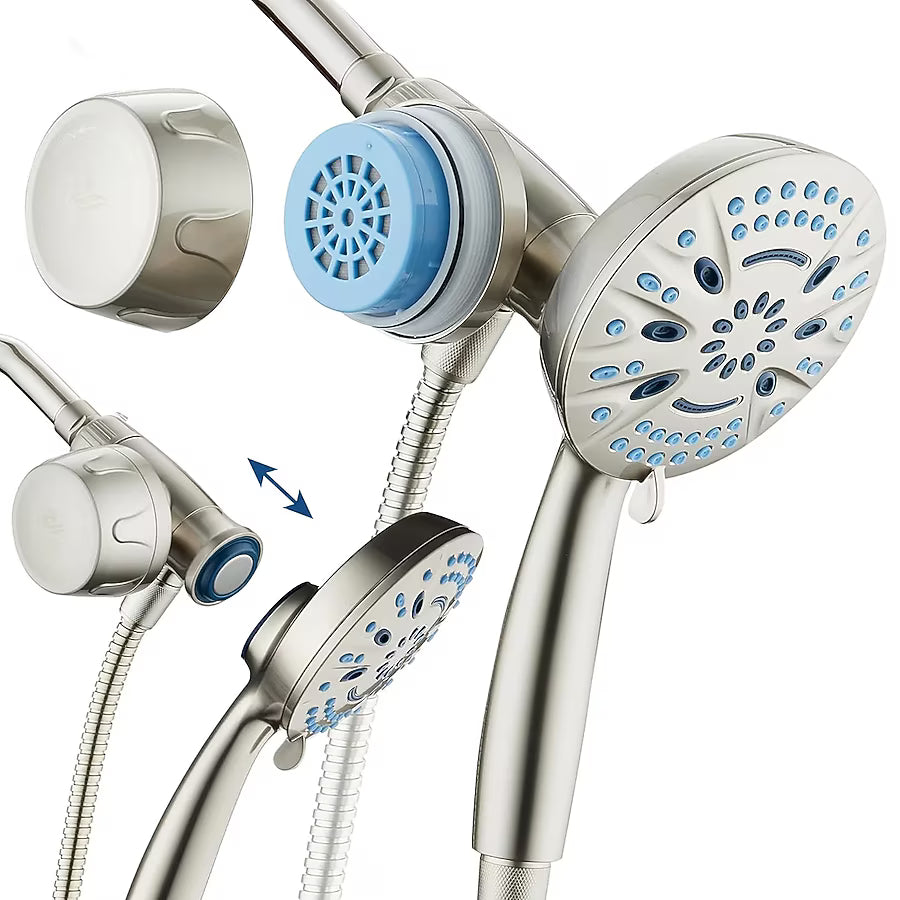 AquaCare Magneton 8 -Spray Chrome Filtered Handheld Shower Head 2.5 GPM