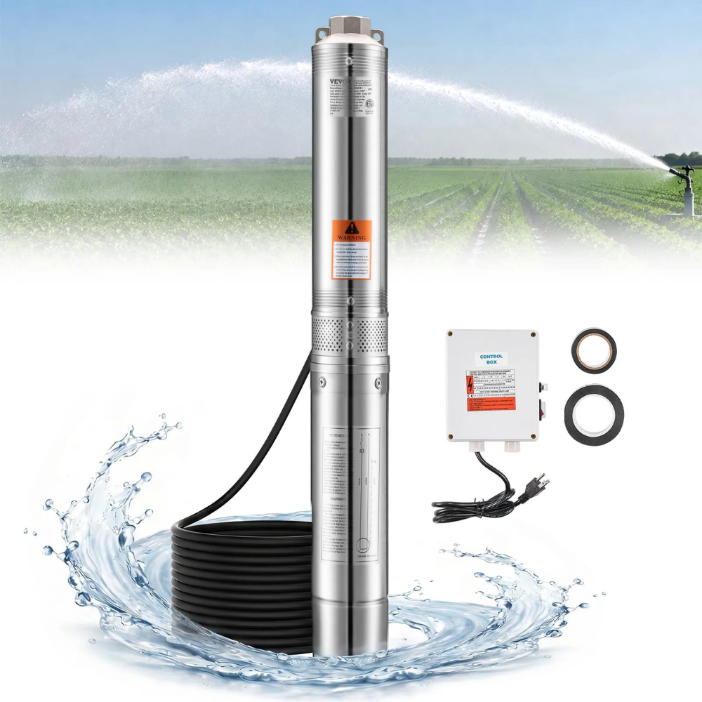 VEVOR 1 HP Deep Well Submersible Pump, 115V, 31.7 GPM