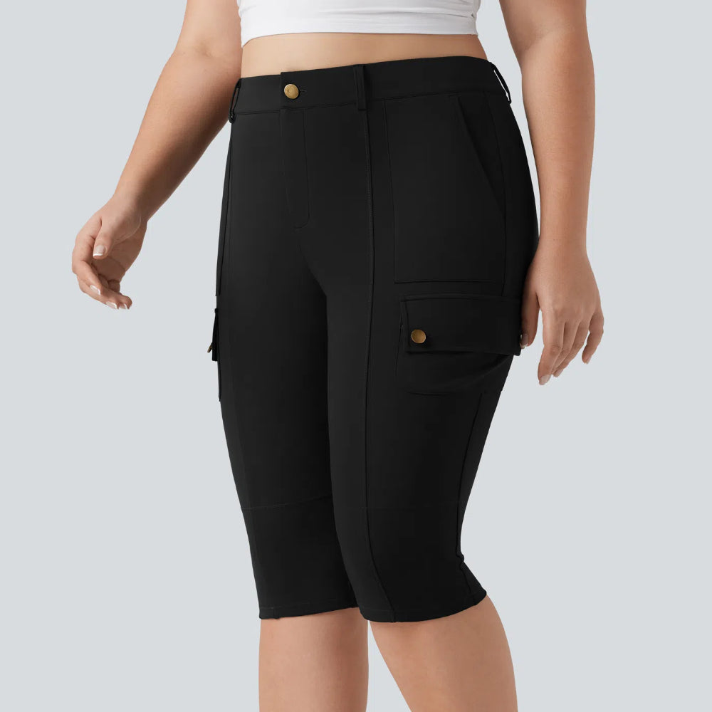 DayStretch High Waisted Skinny Pedal Pusher Plus Size Cargo Pants