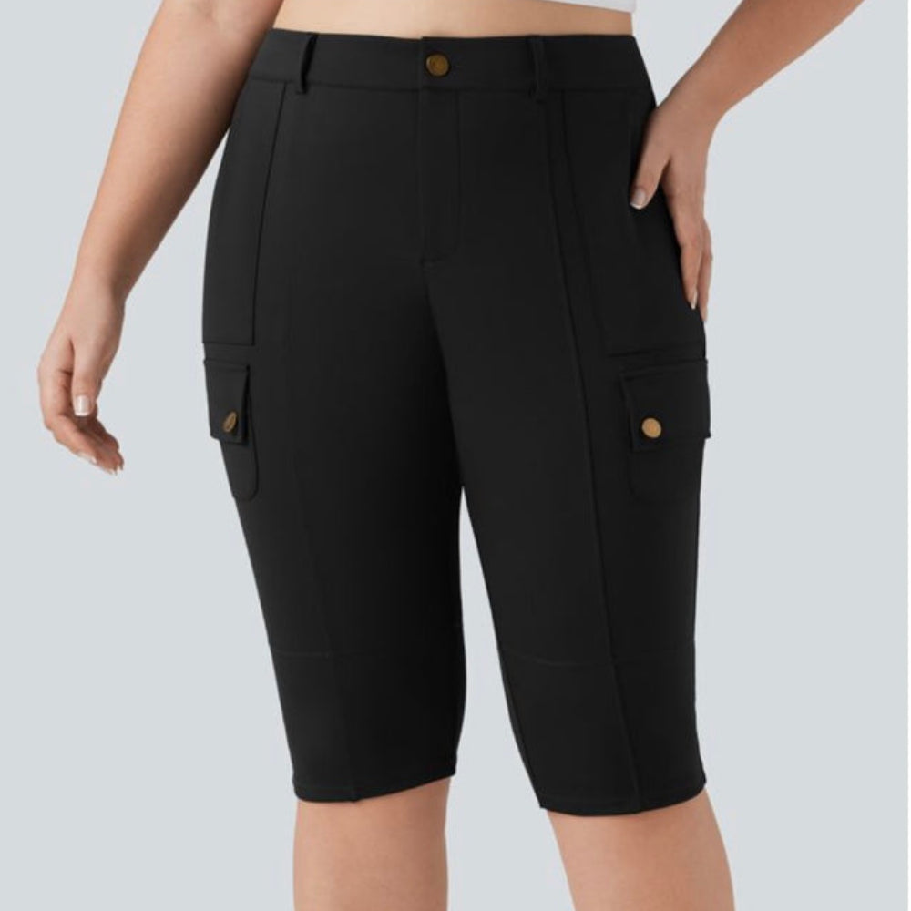 DayStretch High Waisted Skinny Pedal Pusher Plus Size Cargo Pants