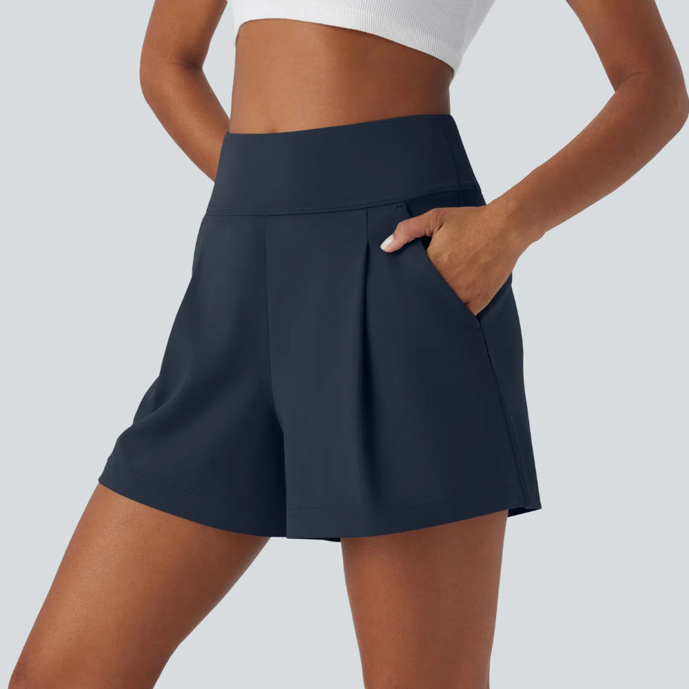 DayStretch High Waisted Work Baggy Shorts 4'' with Pockets