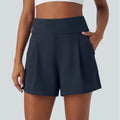 DayStretch High Waisted Work Baggy Shorts 4'' with Pockets
