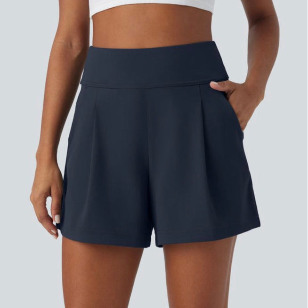 DayStretch High Waisted Work Baggy Shorts 4'' with Pockets
