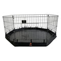 PJYuCien 8-Panel Puppy Playpen with Bottom Pad, 24" H, Black