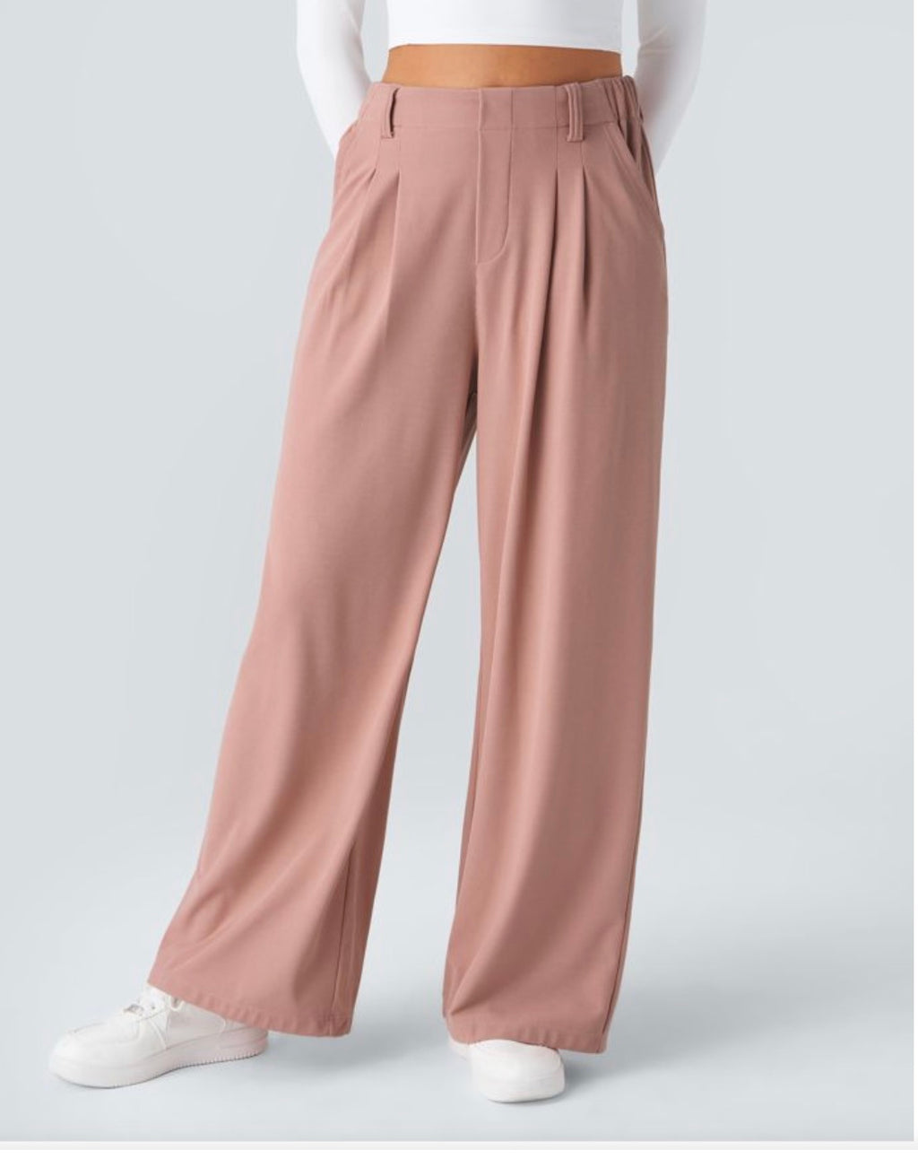 Halara Flex High Waisted Wide Leg Waffle Work Pants