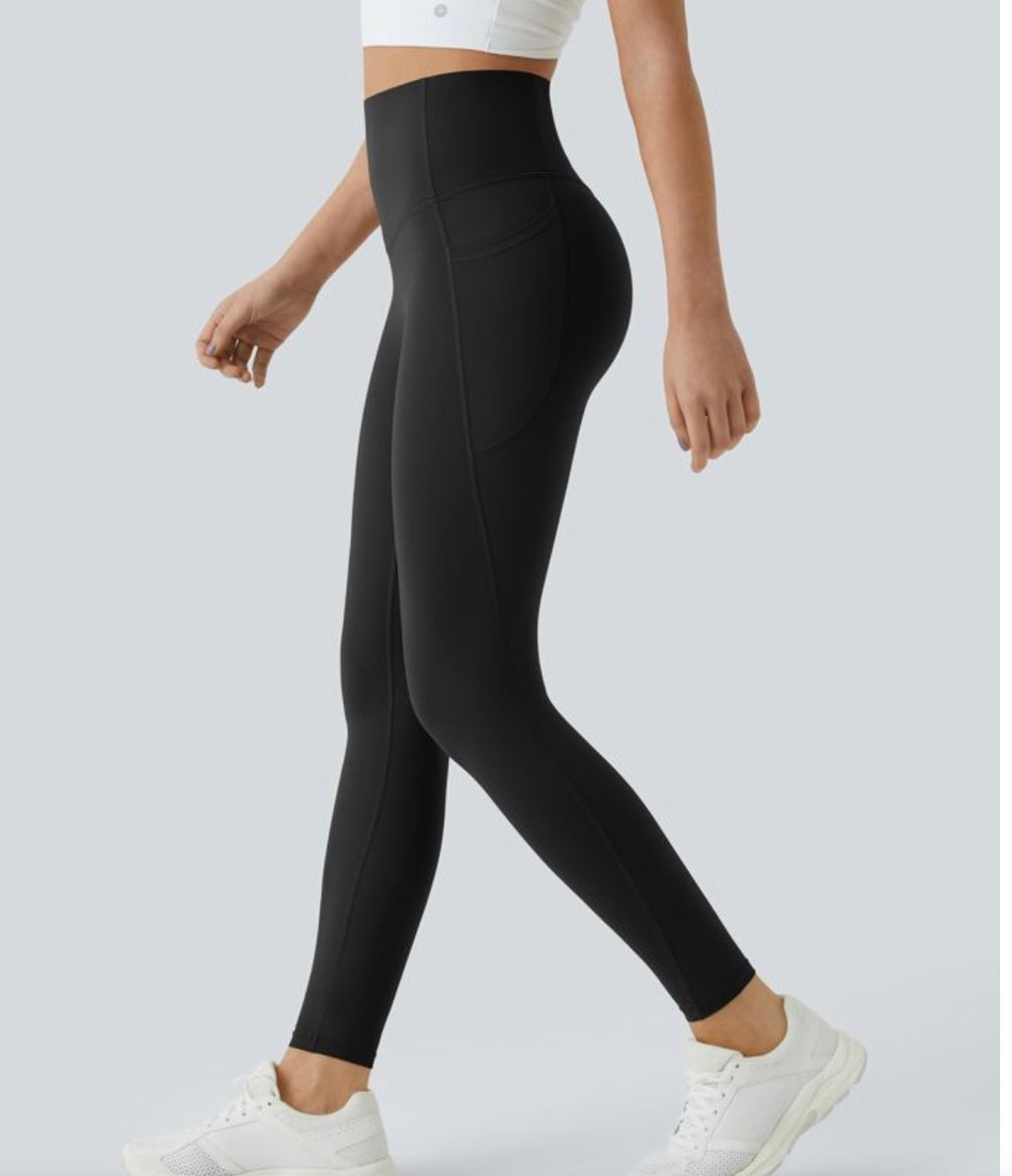 Halara Ultrasculpt (tm) ￼ high waisted tummy control pocket shaping leggings.