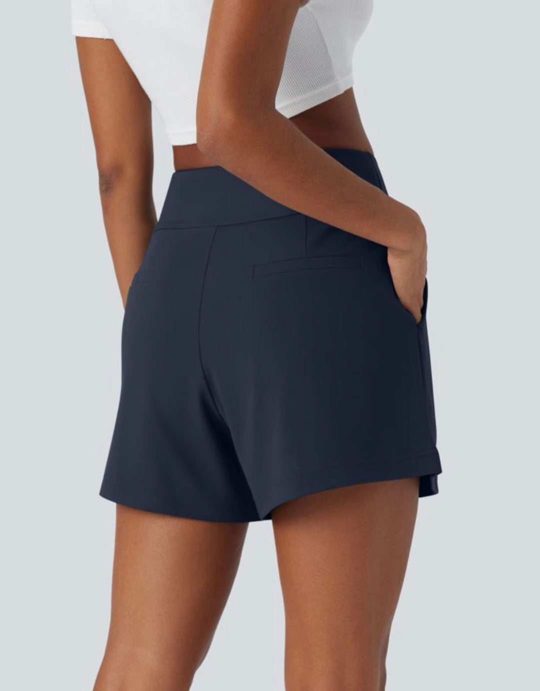 Day stretch high waisted work baggy shorts with pockets
