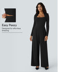 Long sleeve pocket wide leg jumpsuit Easy Peezy