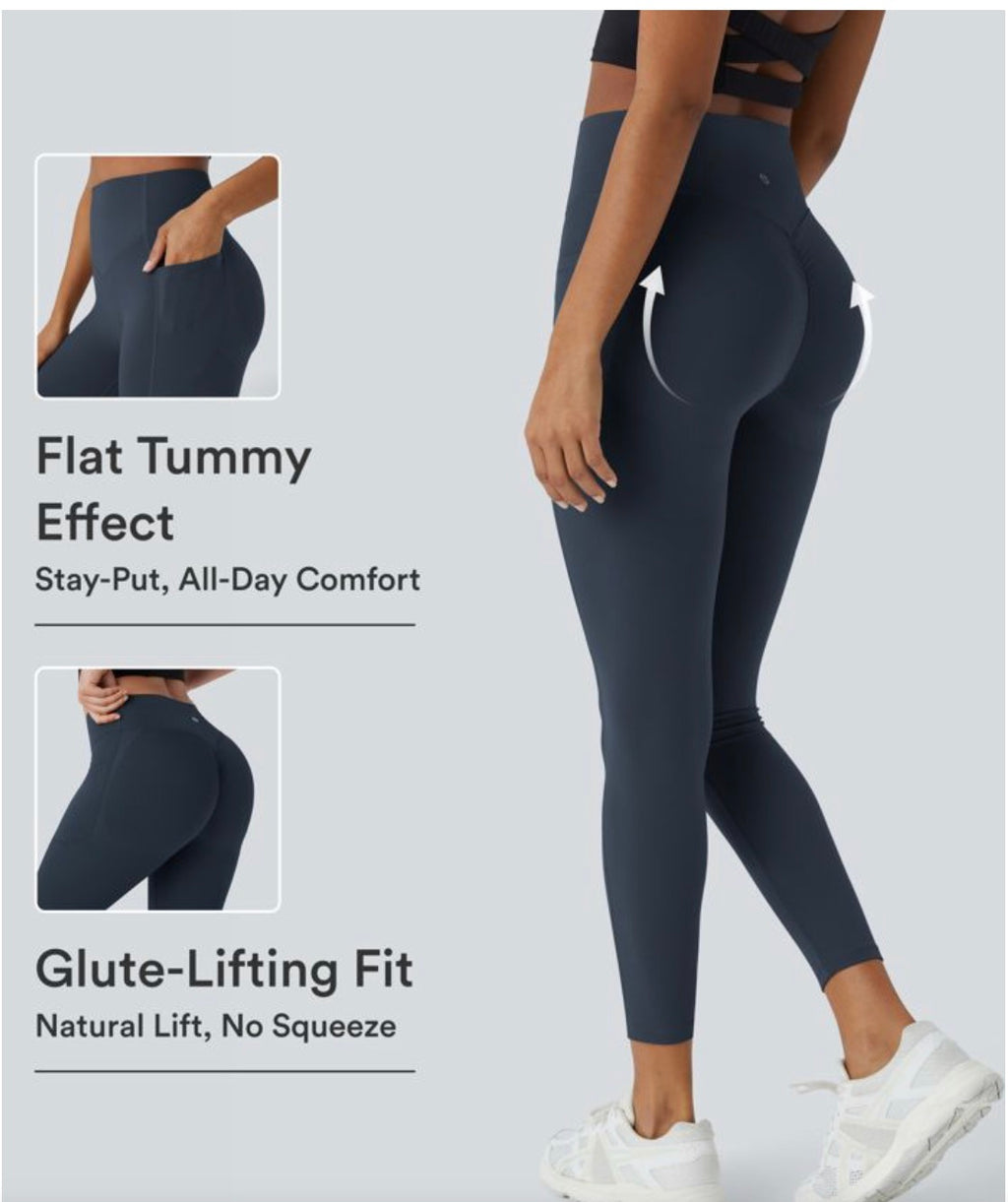 Halara UltraSculpt (tm) Highwaisted Scrunch Butt Lifting Tummy Control Leggings with Pockets