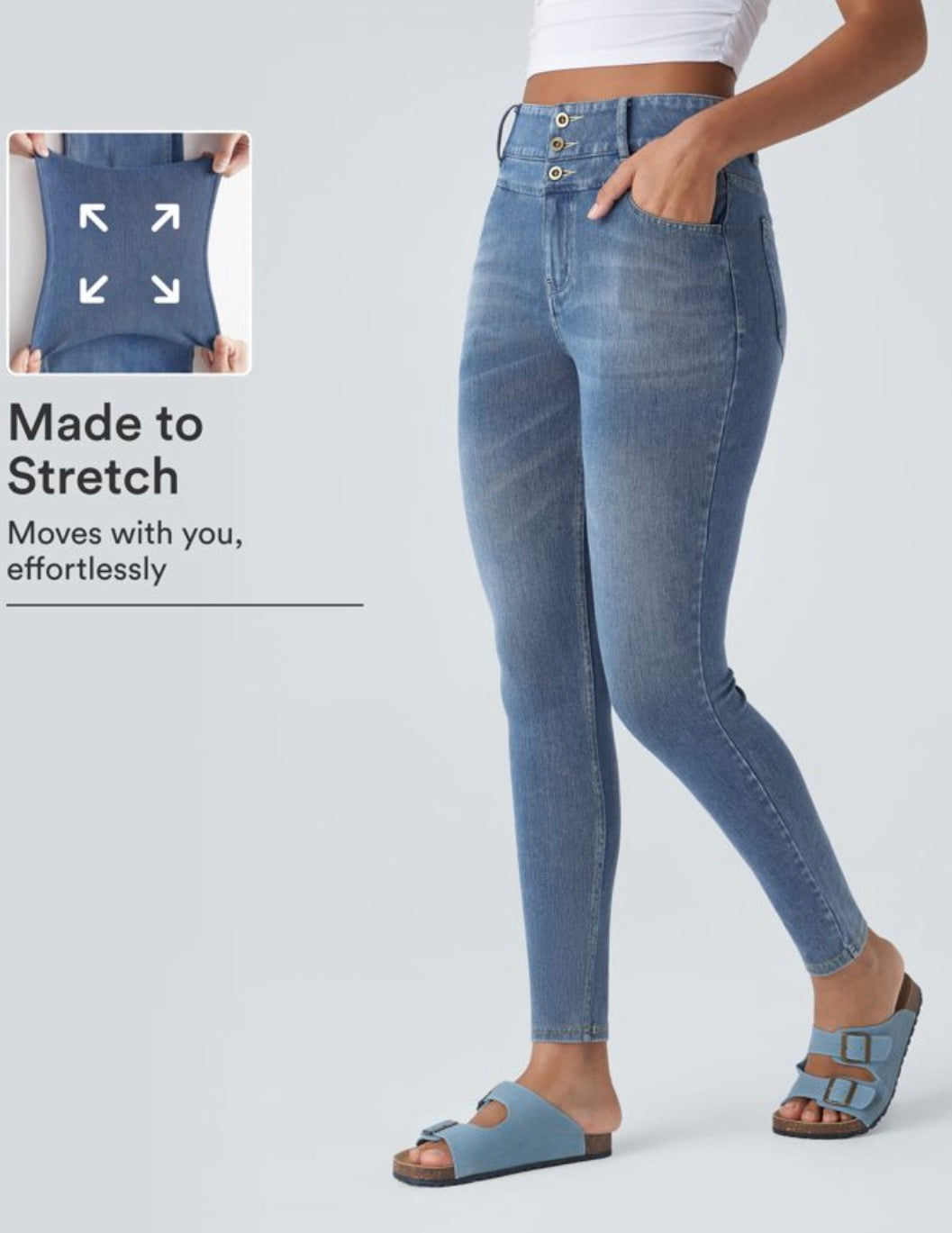 Halara High Waisted Skinny Jean with Zipper and Pockets
