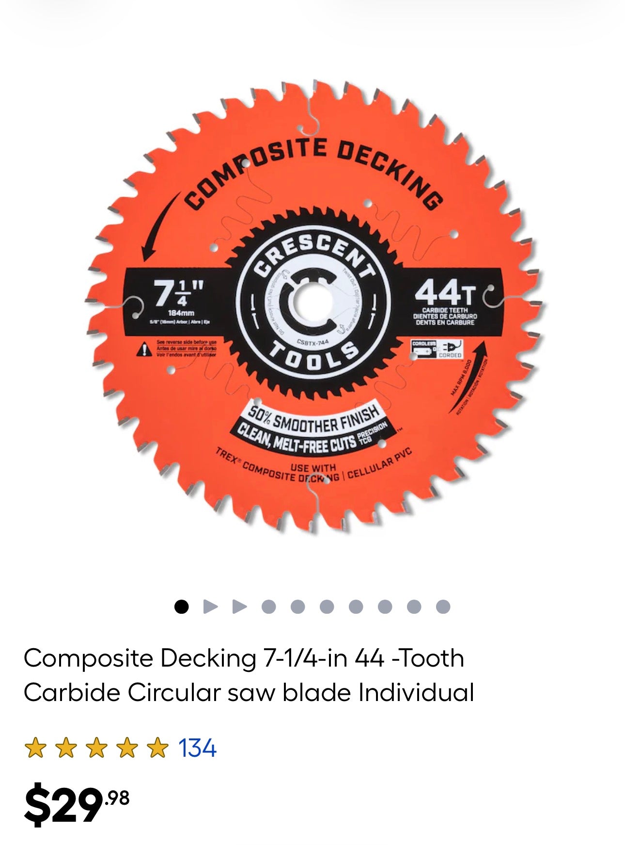 Crescent saw blade 7 1/4”