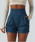 SoftlyZero Airy High waisted Ruched instant cool yoga shorts with pockets