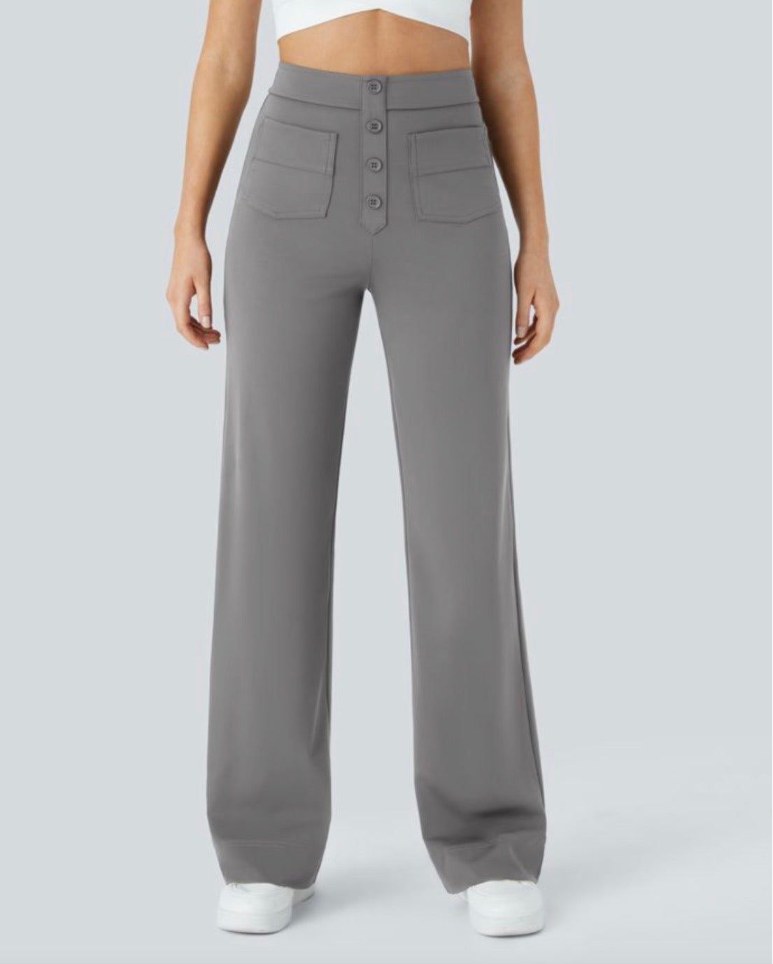 DayStretch High Waisted straight Leg Casual Pants with Pockets