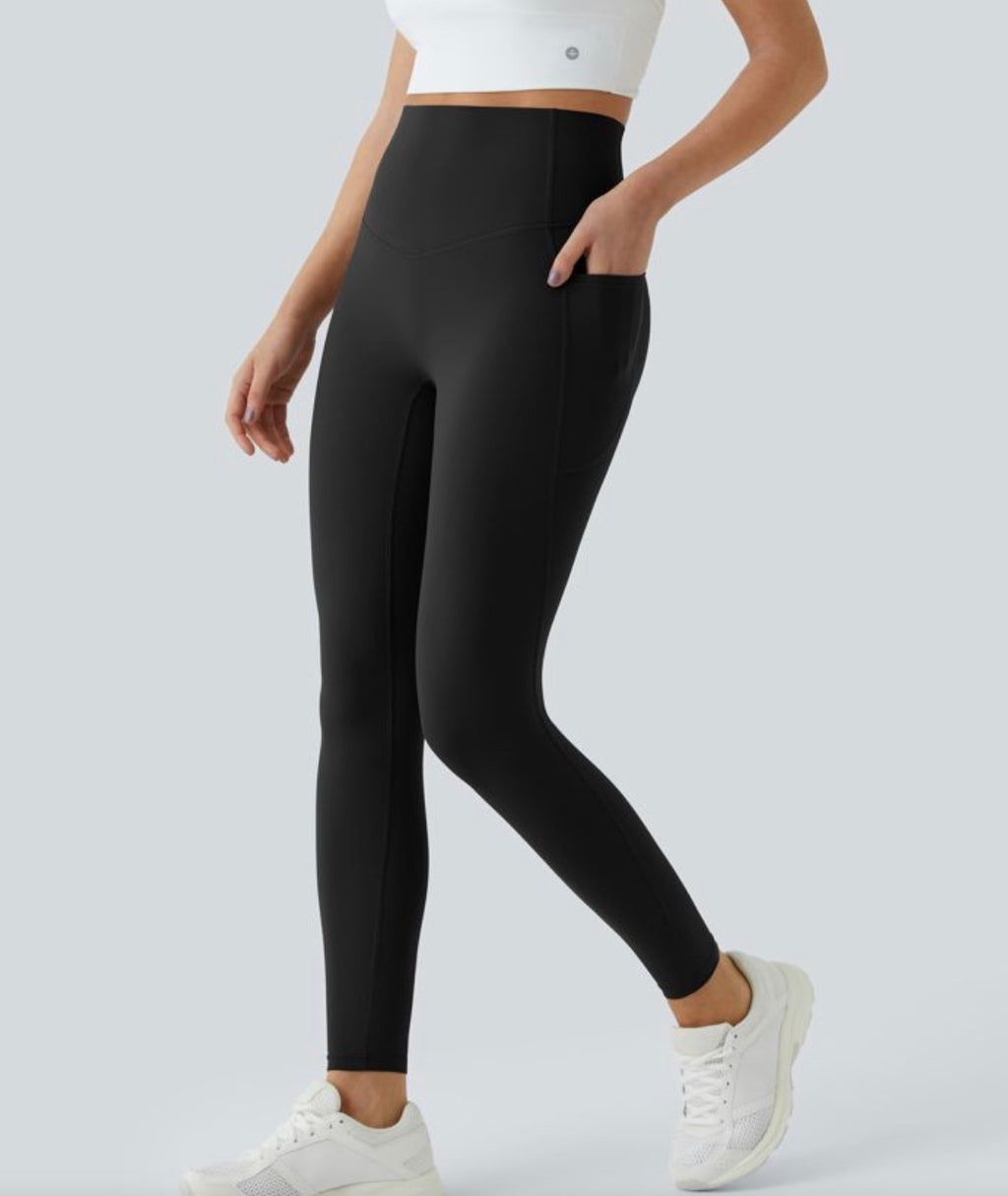 Halara Ultrasculpt (tm) ￼ high waisted tummy control pocket shaping leggings.