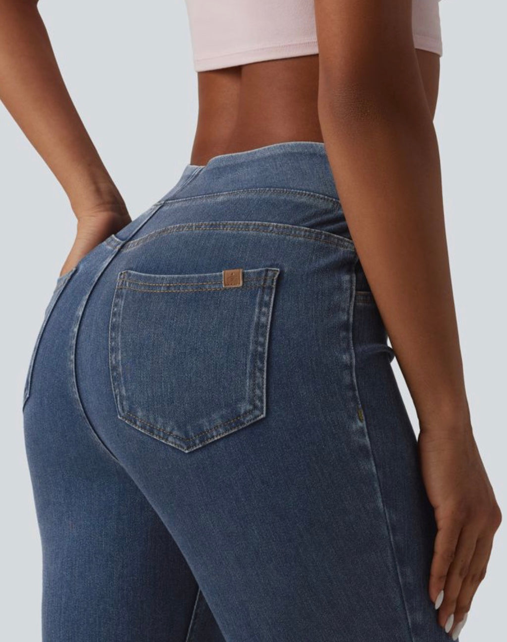 Halara Flex Jean Leggings Faux Front Pockets.Real back Pockets