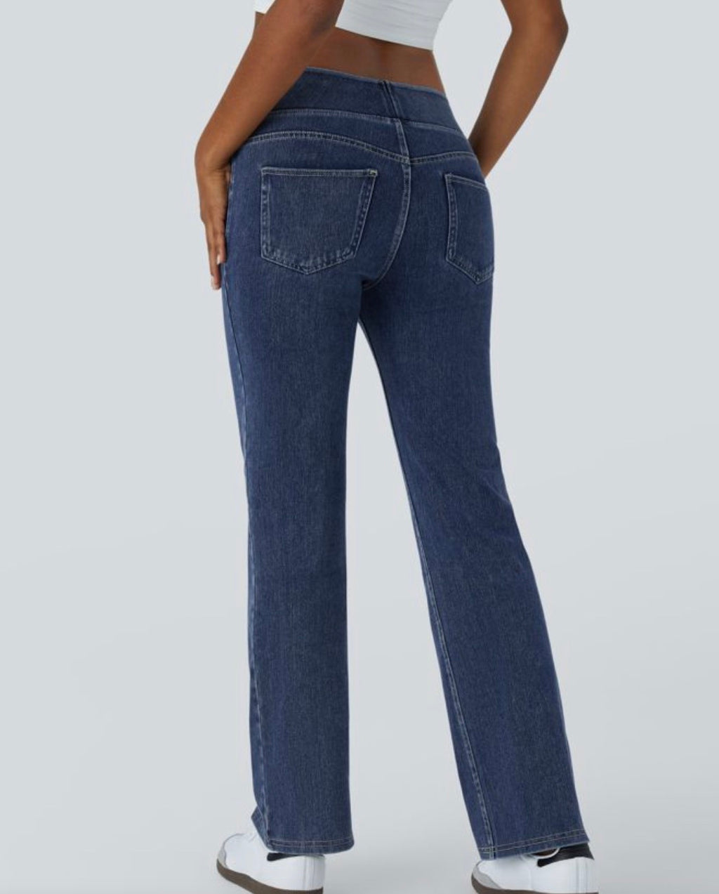 Halara Flex High Waisted Straight Jean with Pockets.