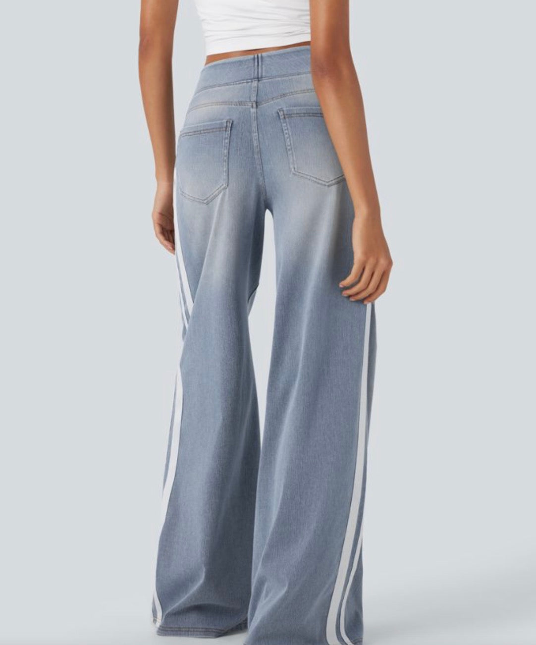 Halara Wide Leg  Soft Denim Jeans with Stripe