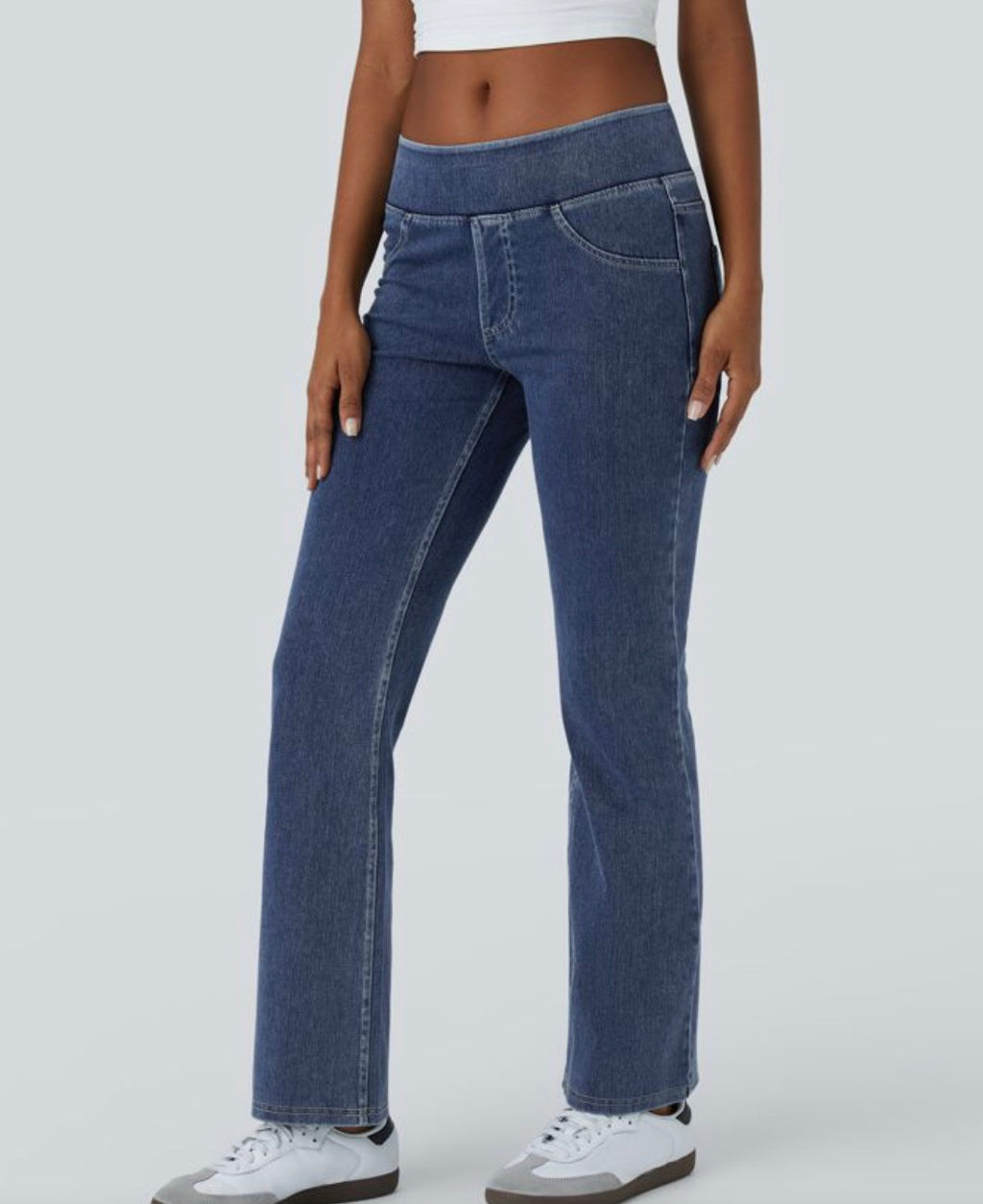 Halara Flex High Waisted Straight Jean with Pockets.