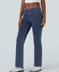 Halara Flex High Waisted Straight Jean with Pockets.