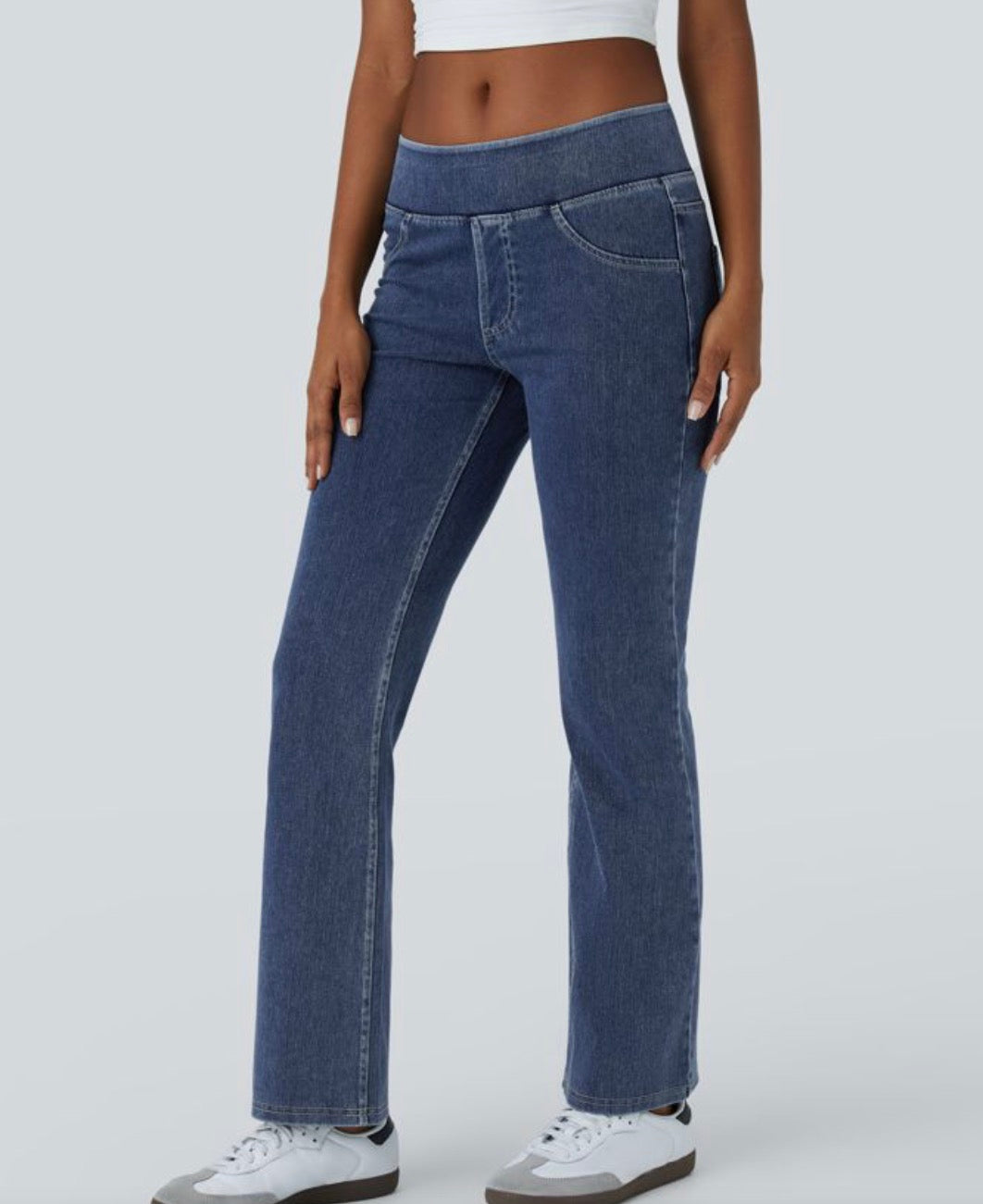 Halara Flex High Waisted Straight Jean with Pockets.