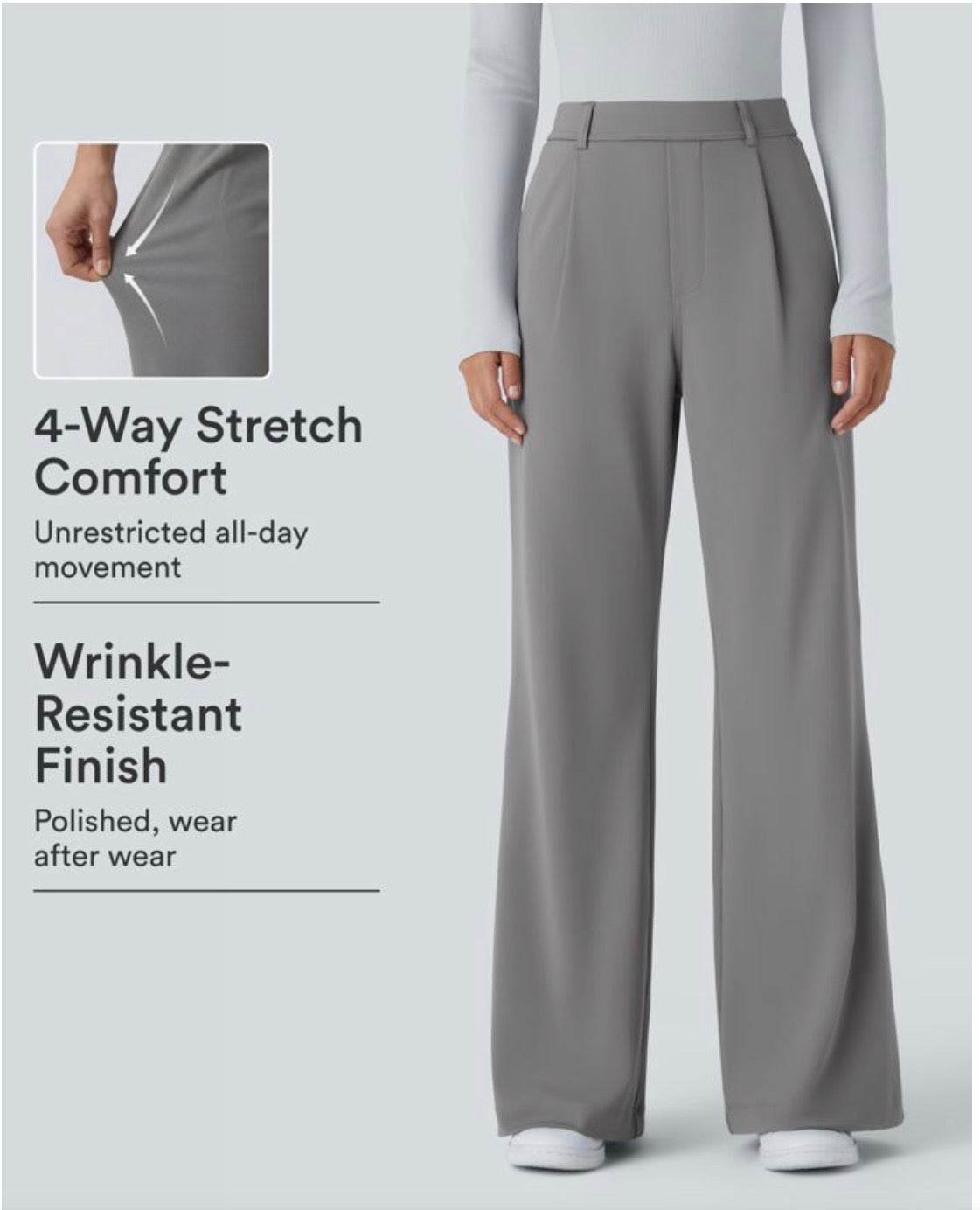 Halara Flex Daysretch High Waisted Flared Work Pants with Pockets.
