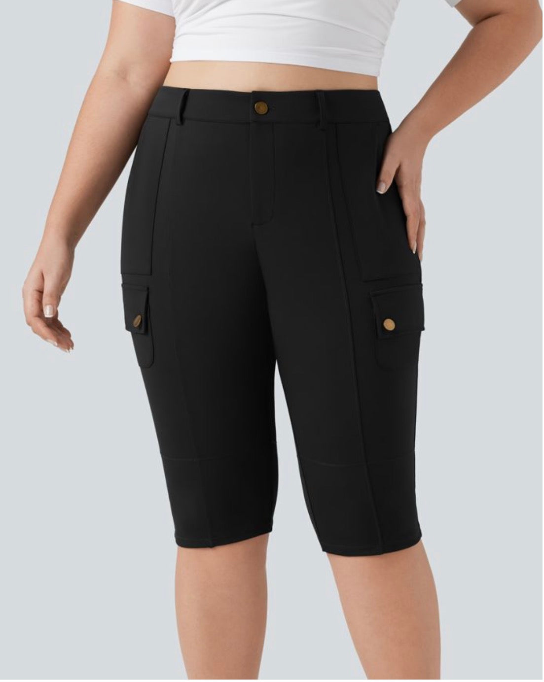 DayStretch high waisted skinny pedal pushers with pockets on the side