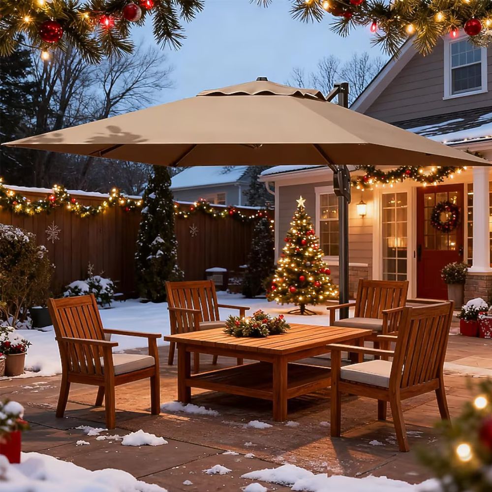 Garvee 10' x 10' Cantilever Patio Umbrella with 360° Rotation