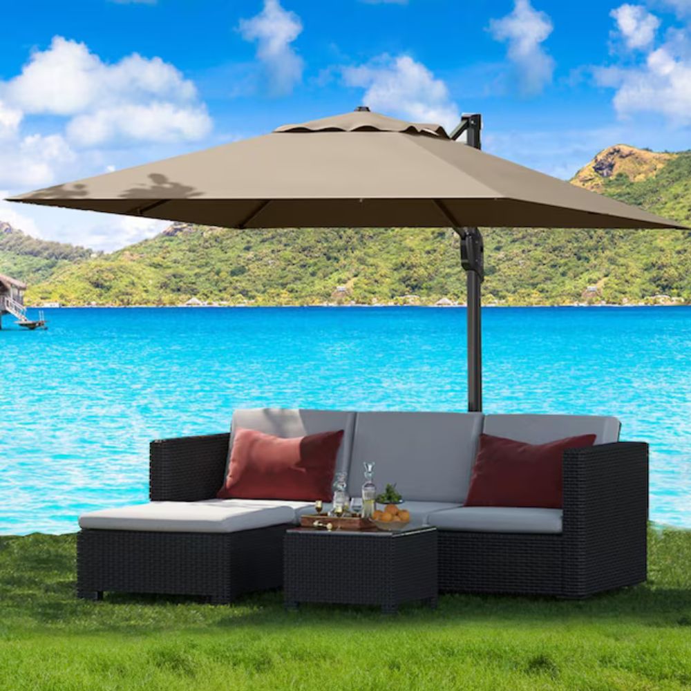 Garvee 10' x 10' Cantilever Patio Umbrella with 360° Rotation