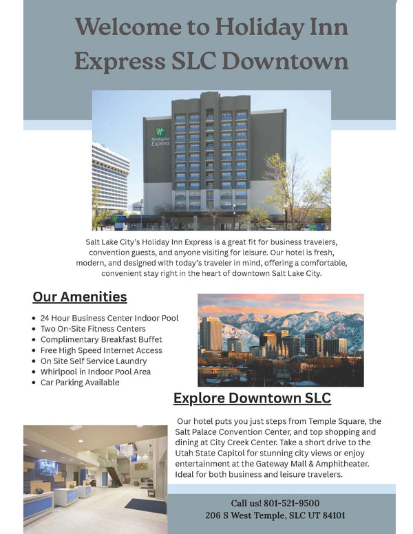 Salt Lake City Holiday Inn Express – 2 Night Stay + $50 Food Credit Giveaway Entry