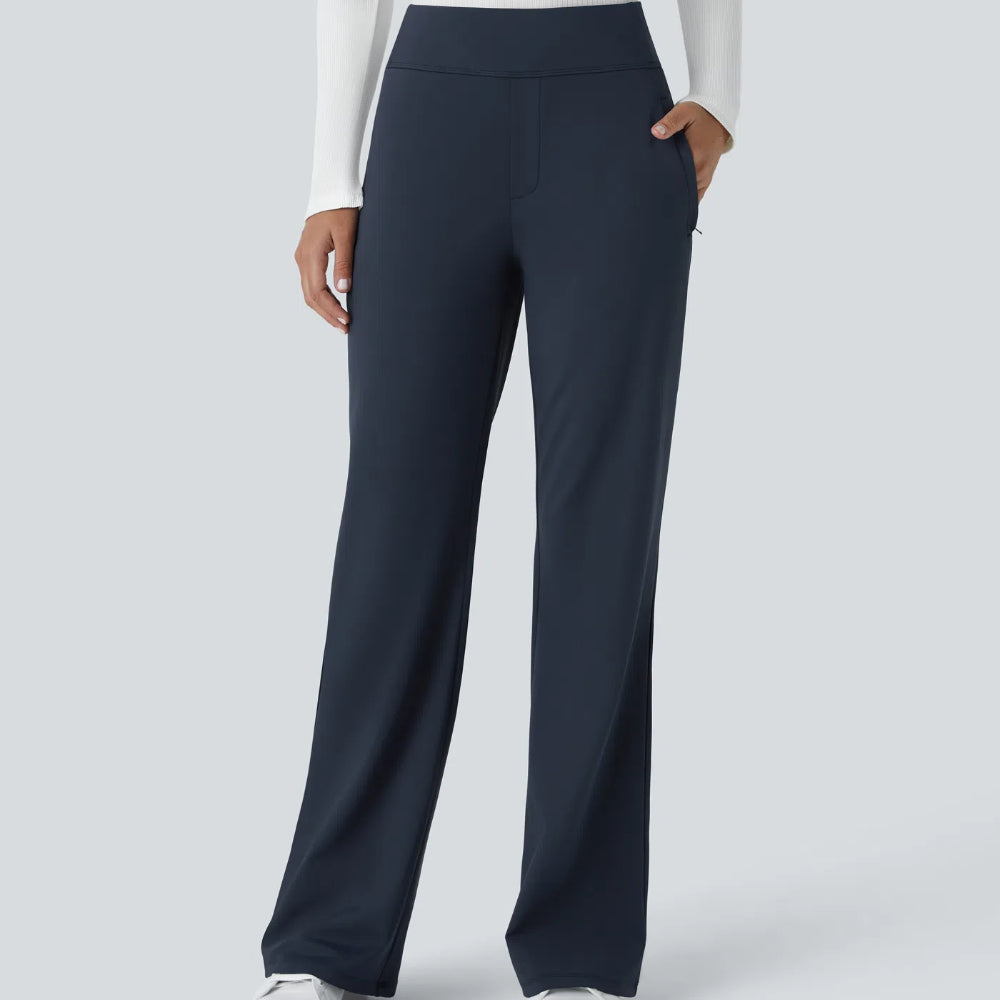 Halara Flex™ DayStretch Mid Rise Side Zipper Pocket Work Flare Pants