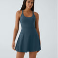 SoftlyZero™ Airy Backless Twisted Flare Active Dress