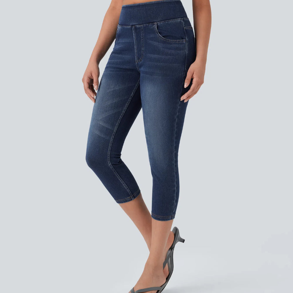 Halara Flex™ High-Waisted Denim Capri Leggings with Pockets
