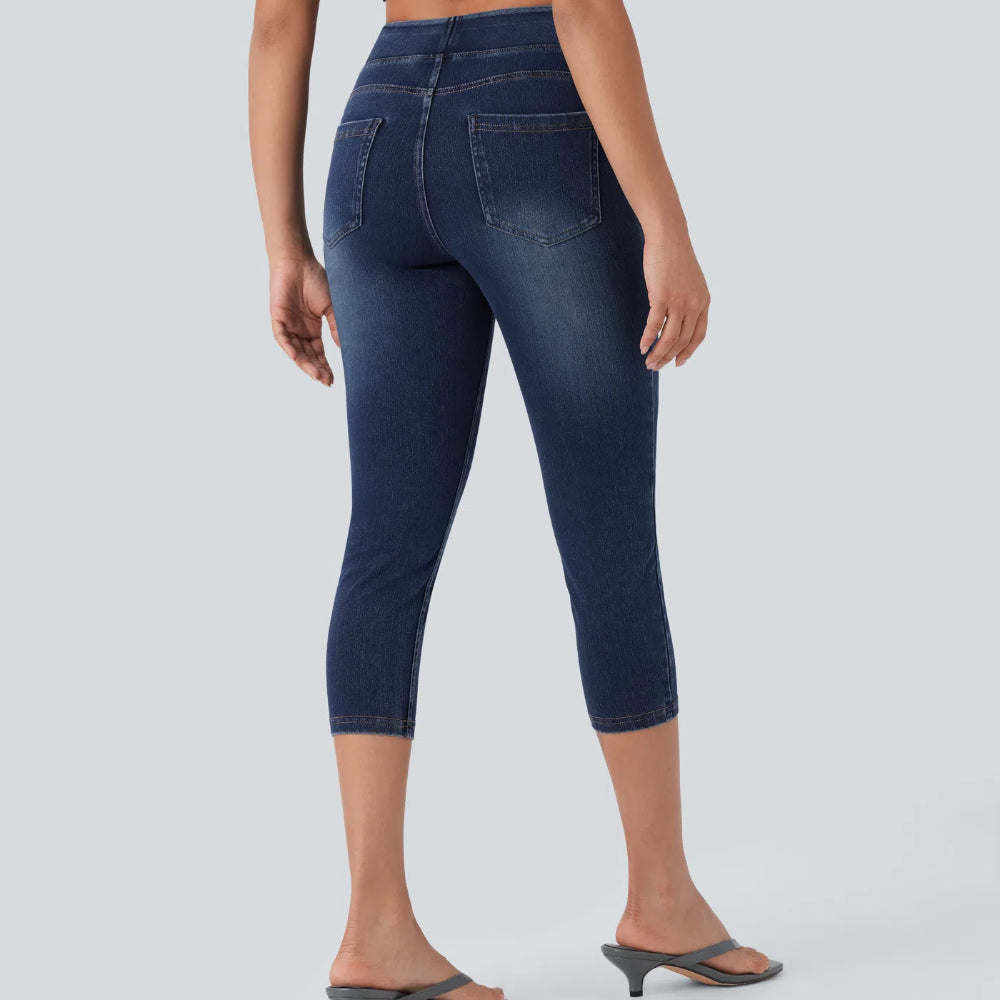 Halara Flex™ High-Waisted Denim Capri Leggings with Pockets