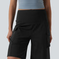 Mid Rise Cargo Yoga Baggy Shorts with Pockets