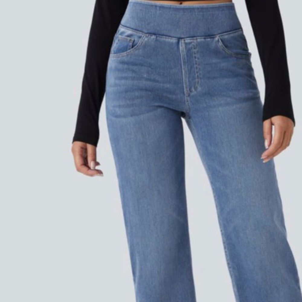 Halara Flex™ High Waisted Straight Leg Jeans with Pockets