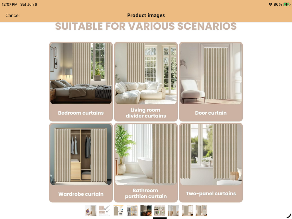 AJAZZ Blackout Magnetic Accordion Style Curtain 42”x78” Cream Yellow