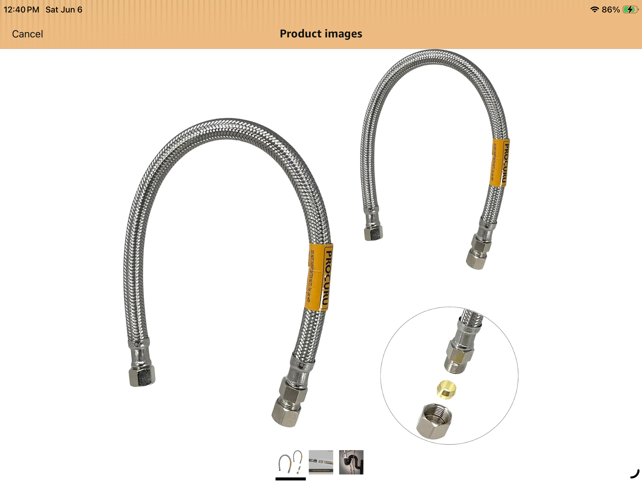 Procuru 2pk 36” Faucet Supply Line