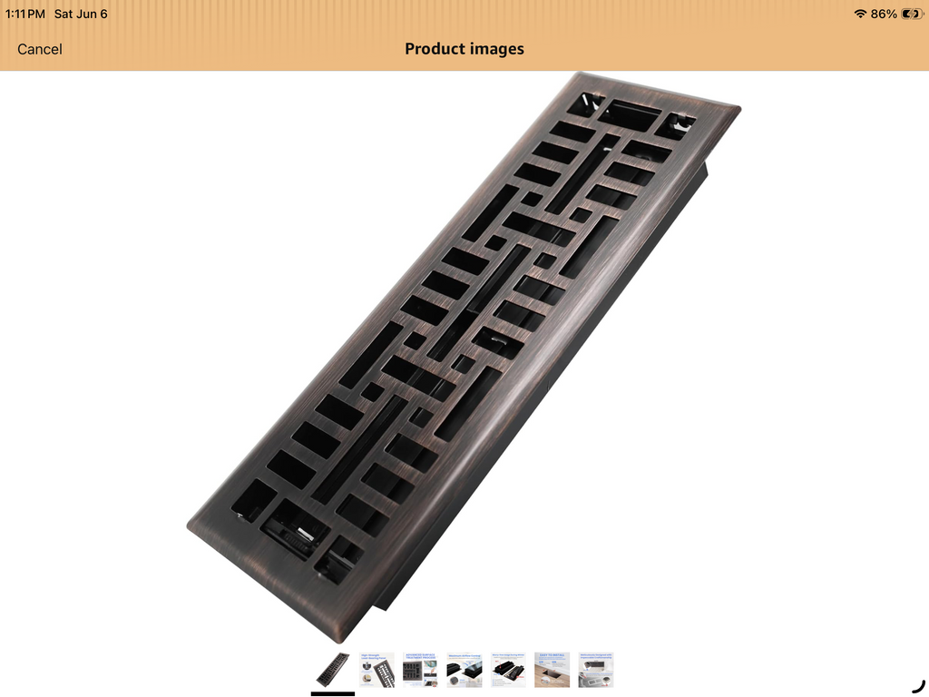 Howeall 4x14 Floor Register Oil Rubbed Bronze