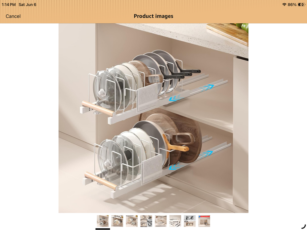 Magheo 2pk Pot and Pan Organizer White