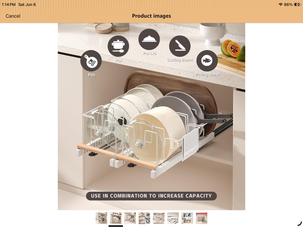 Magheo 2pk Pot and Pan Organizer White