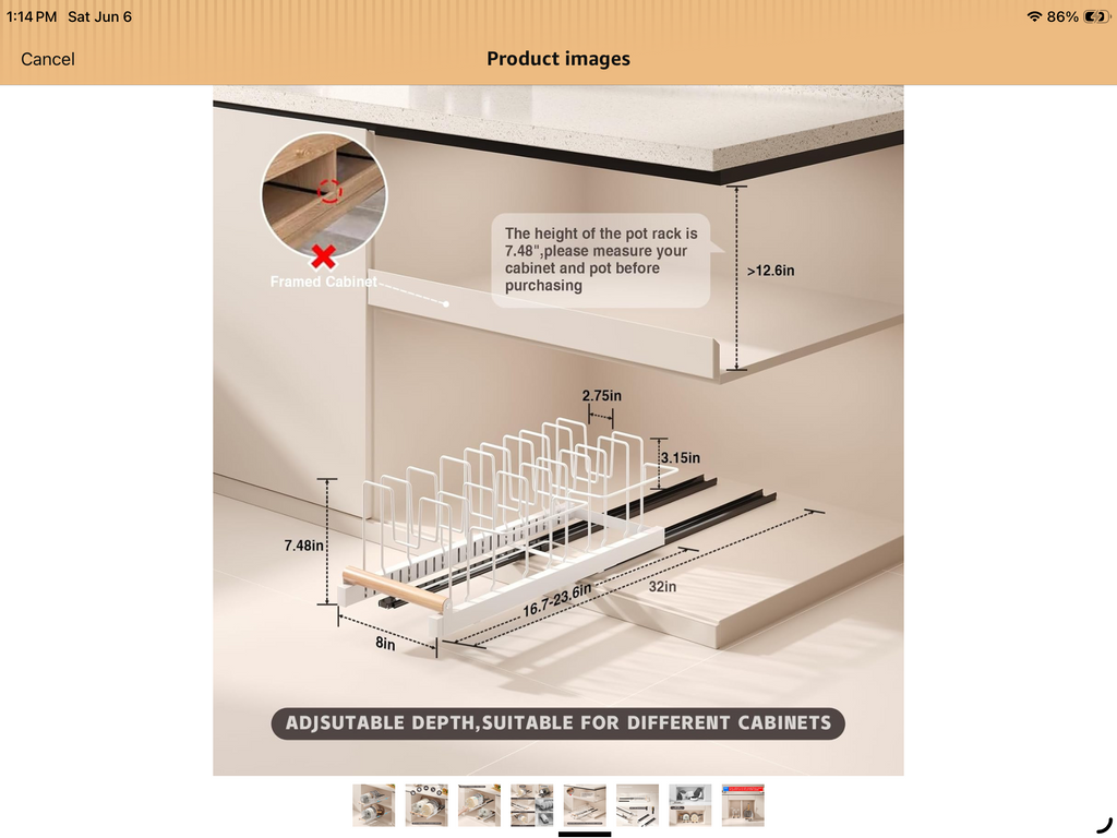 Magheo 2pk Pot and Pan Organizer White