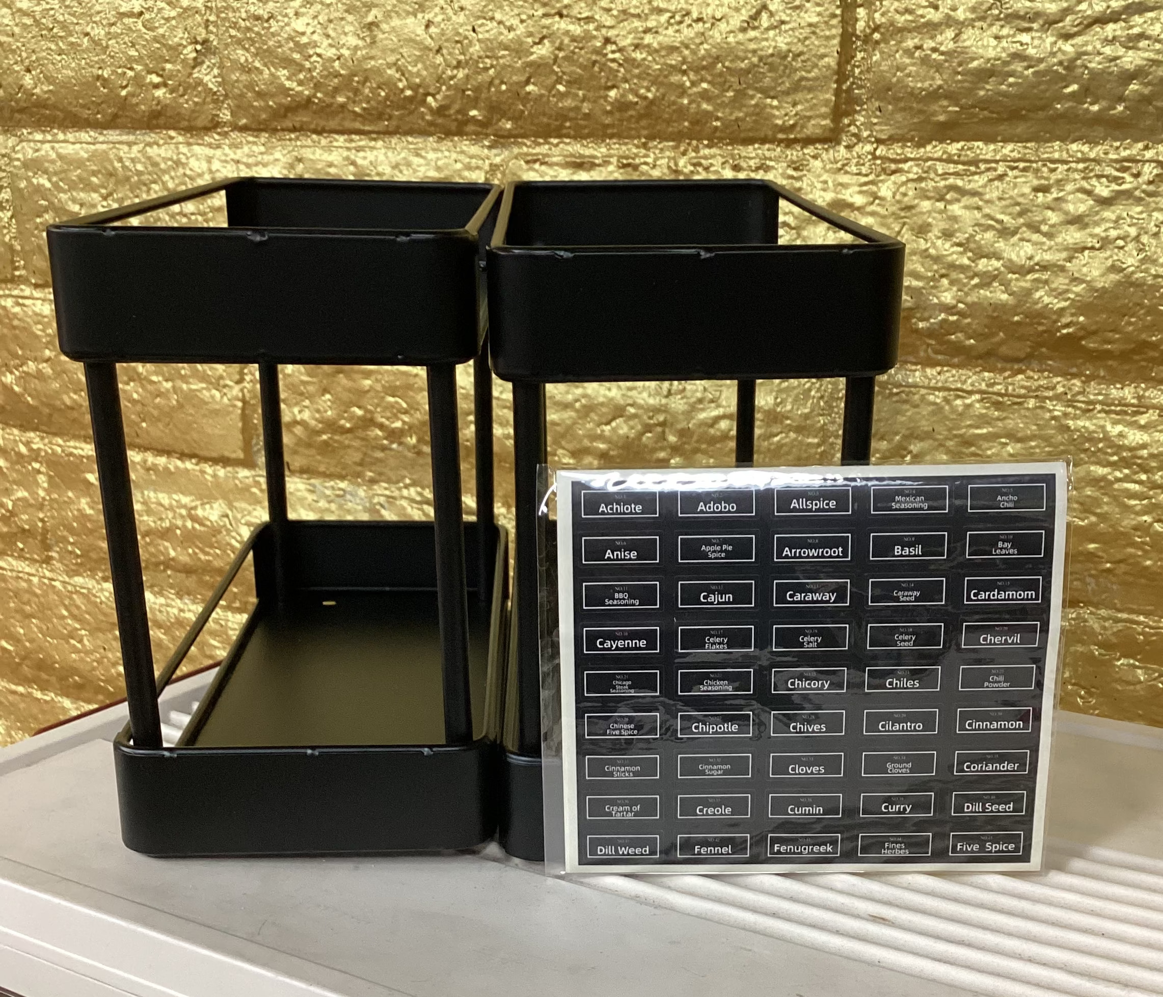 Spice Rack w/ Labels 2-tier 2pk