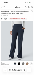 Halara Flex Daystretch pants with side zip pockets and light flare