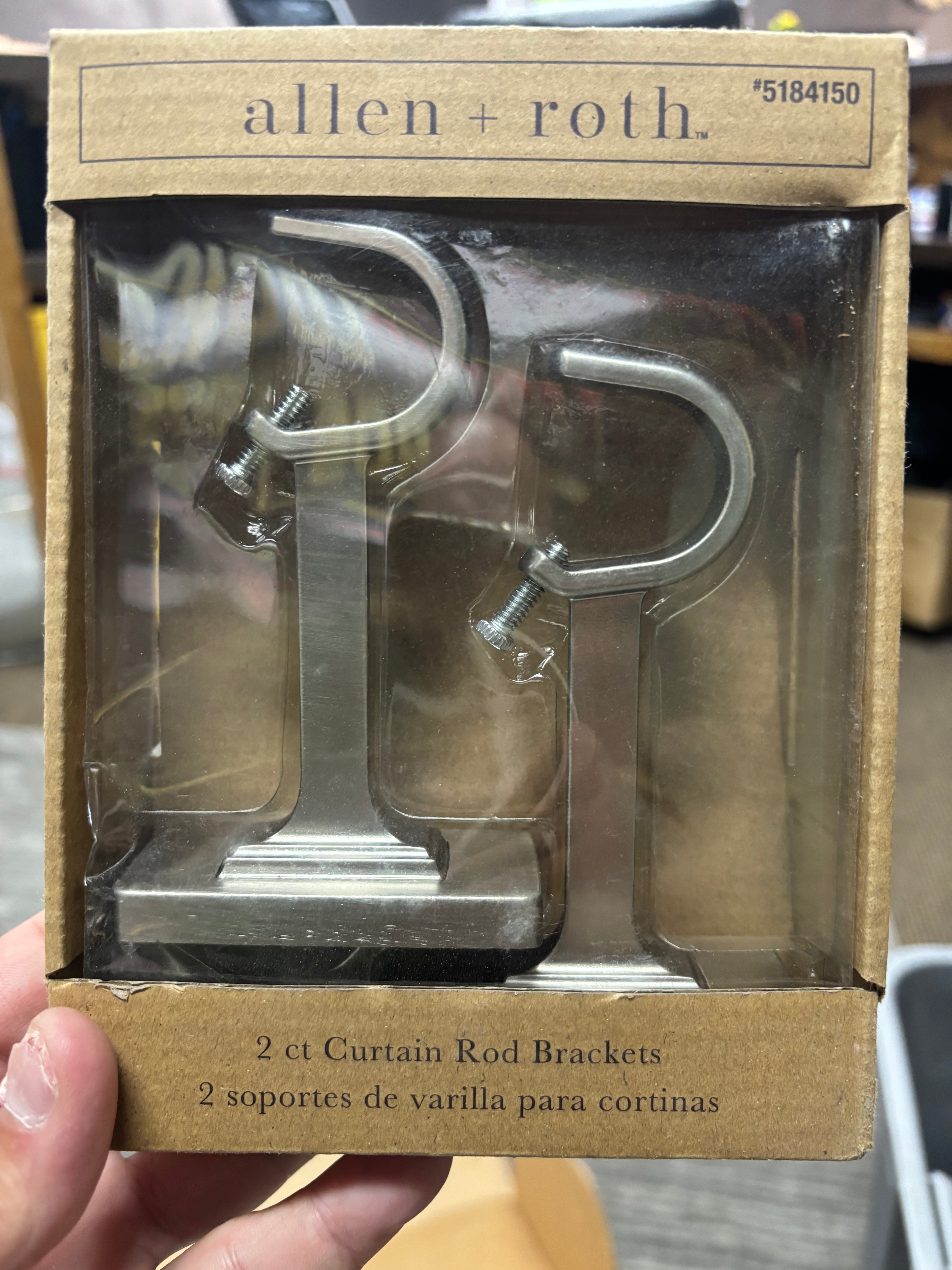 Curtain rod brackets.