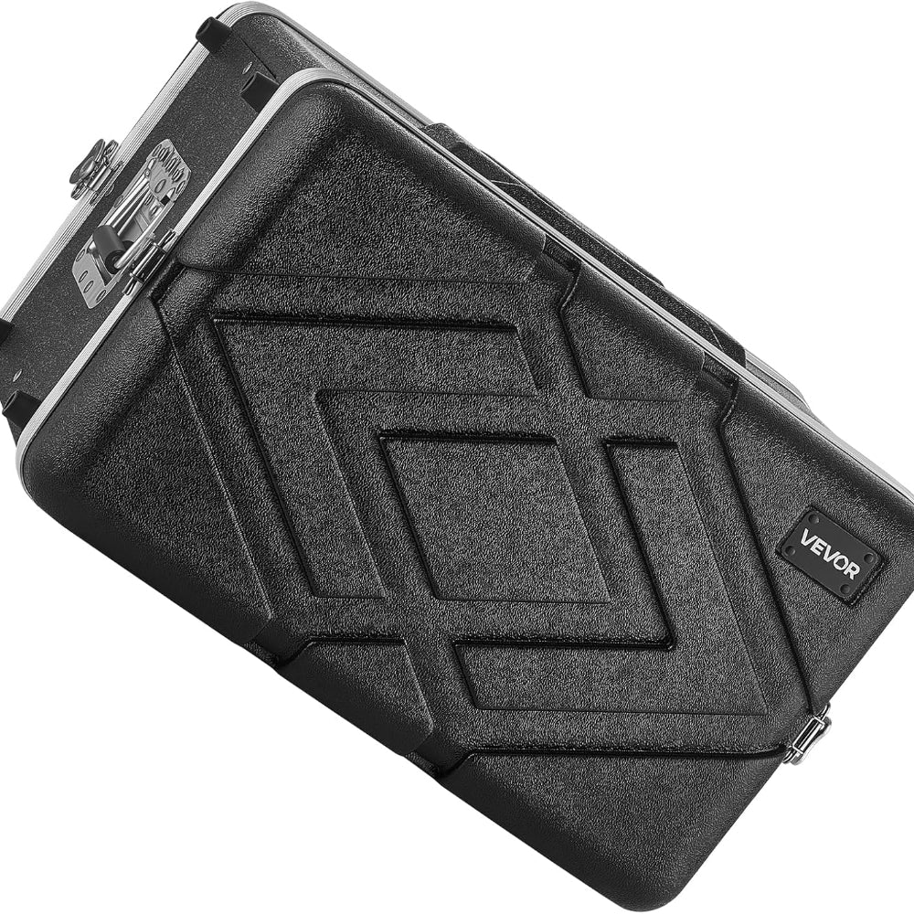 VEVOR 4U Shallow Rackmount Flight Case with Microphone Compartment