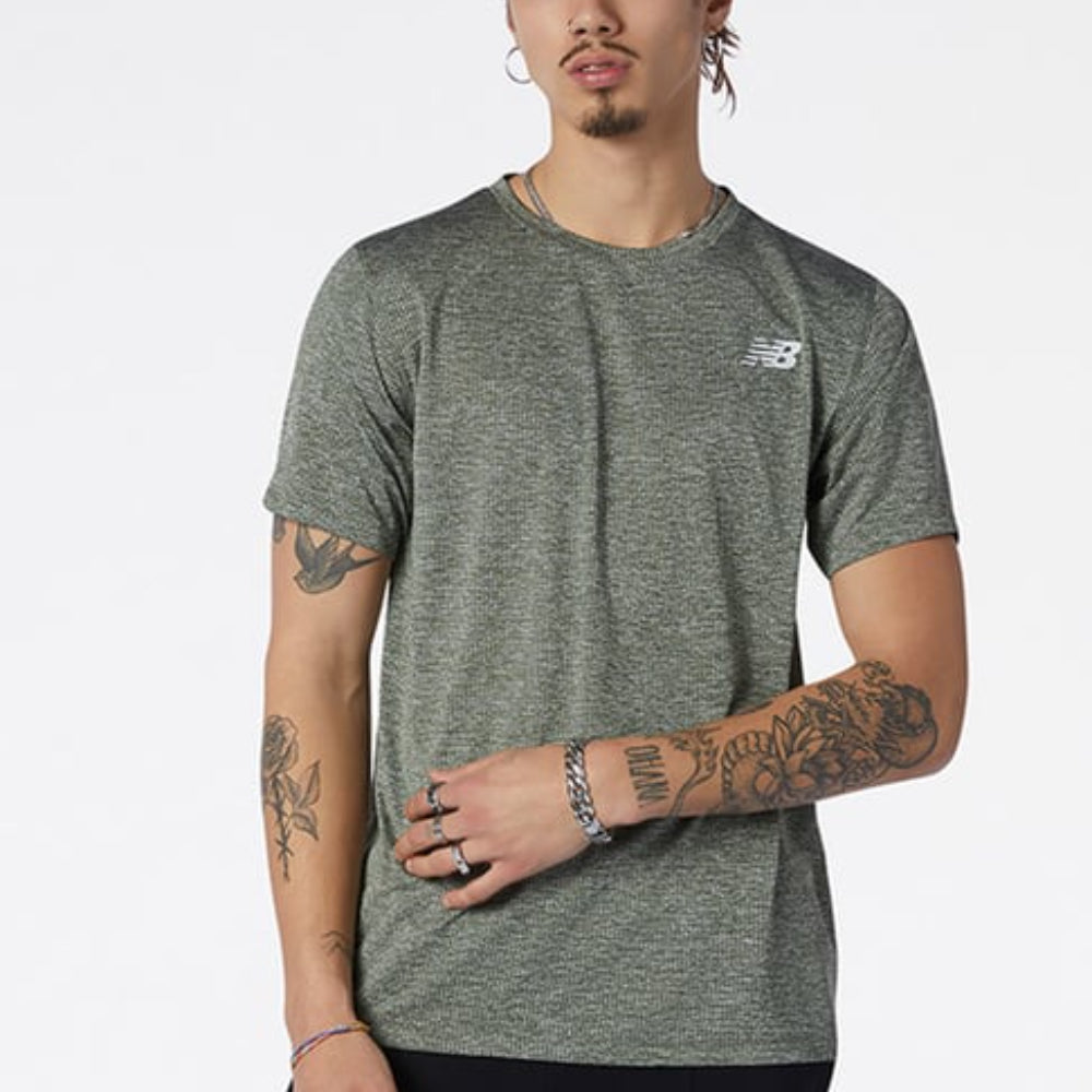 New Balance Olive Green Abstract Sports T-Shirt